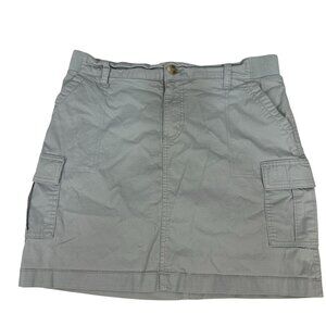 Lee Womens Gray Mid Rise Regular Fit Cargo Skort With Pockets Size 10 Medium